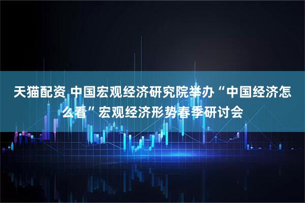 天猫配资 中国宏观经济研究院举办“中国经济怎么看”宏观经济形势春季研讨会
